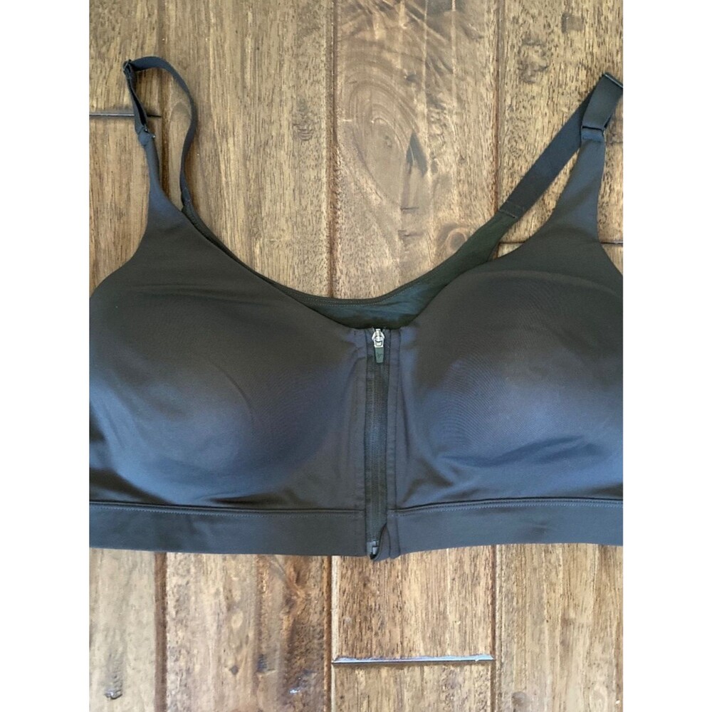 Old Navy 42DDD High Support PowerSoft Zip Front Sports Bra Dark Green